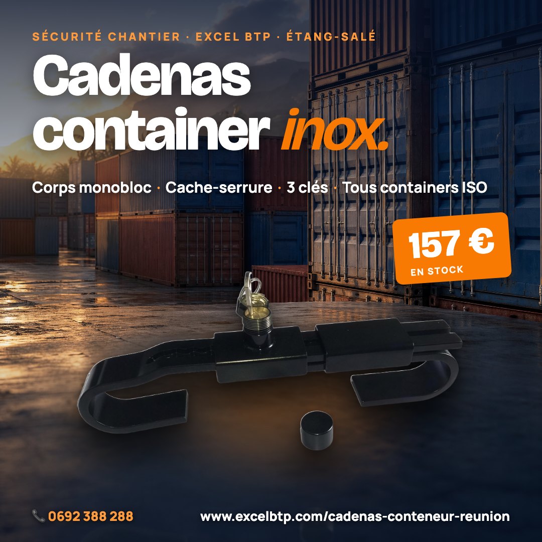 Cadenas container inox EXCEL BTP, 157 €, en stock à Étang-Salé